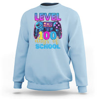 100 Days of School Gamer Sweatshirt Level 100 Unlocked Neon Game Controller - Wonder Print Shop