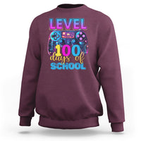100 Days of School Gamer Sweatshirt Level 100 Unlocked Neon Game Controller - Wonder Print Shop