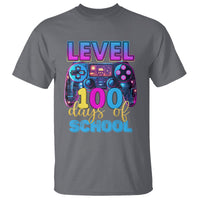 100 Days of School Gamer T Shirt Level 100 Unlocked Neon Game Controller - Wonder Print Shop