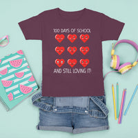 100 Days of School T Shirt For Kid Still Loving It Cute Hearts - Wonder Print Shop