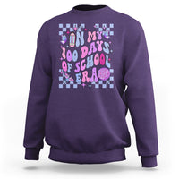 In My 100 Days of School Era Sweatshirt Retro Groovy - Wonder Print Shop