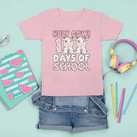 Holy Cow 100 Days of School T Shirt For Kid Cute Pink Dairy Cattle - Wonder Print Shop