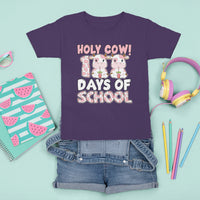 Holy Cow 100 Days of School T Shirt For Kid Cute Pink Dairy Cattle - Wonder Print Shop