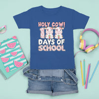 Holy Cow 100 Days of School T Shirt For Kid Cute Pink Dairy Cattle - Wonder Print Shop