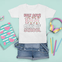 Holy Cow 100 Days of School T Shirt For Kid Cute Pink Dairy Cattle - Wonder Print Shop