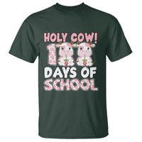 Holy Cow 100 Days of School T Shirt Cute Pink Dairy Cattle - Wonder Print Shop