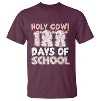 Holy Cow 100 Days of School T Shirt Cute Pink Dairy Cattle - Wonder Print Shop