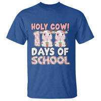 Holy Cow 100 Days of School T Shirt Cute Pink Dairy Cattle - Wonder Print Shop