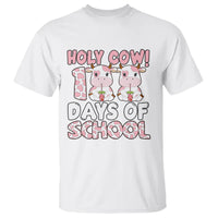 Holy Cow 100 Days of School T Shirt Cute Pink Dairy Cattle - Wonder Print Shop