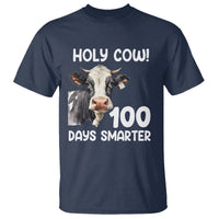 Holy Cow 100 Days of School T Shirt 100 Days Smarter Funny Moo Dairy Cattle - Wonder Print Shop