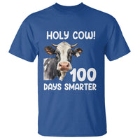 Holy Cow 100 Days of School T Shirt 100 Days Smarter Funny Moo Dairy Cattle - Wonder Print Shop