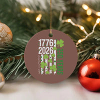 Irish American 250 Years 1776 2026 Patriotic Shamrock Ceramic Ornament St Patricks Day Ameria 250th Anniversary