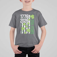 Irish American 250 Years 1776 2026 Patriotic Shamrock T Shirt For Kid St Patricks Day Ameria 250th Anniversary