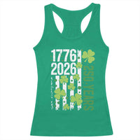 Irish American 250 Years 1776 2026 Patriotic Shamrock Racerback Tank Top St Patricks Day Ameria 250th Anniversary