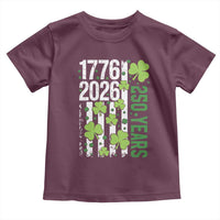 Irish American 250 Years 1776 2026 Patriotic Shamrock Toddler T Shirt St Patricks Day Ameria 250th Anniversary