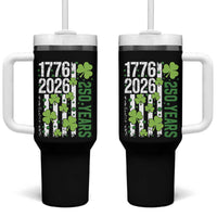 Irish American 250 Years 1776 2026 Patriotic Shamrock Tumbler With Handle St Patricks Day Ameria 250th Anniversary