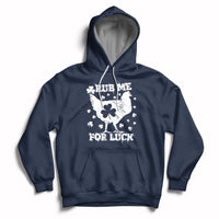 Rub Me For Luck Shamrock Irish Chicken St Patricks Day Hoodie - Wonder Print Shop