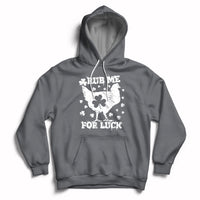 Rub Me For Luck Shamrock Irish Chicken St Patricks Day Hoodie - Wonder Print Shop