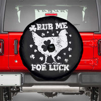Funny St Patricks Day Spare Tire Cover Rub Me For Luck Shamrock Irish Cock Chicken