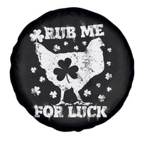 Funny St Patricks Day Spare Tire Cover Rub Me For Luck Shamrock Irish Cock Chicken