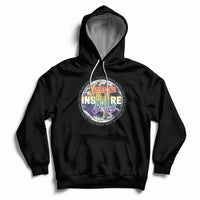 Math teacher hoodie in black with 3.14 Greek symbol and Inspire graphic