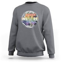 Charcoal gray crewneck sweatshirt with colorful math symbol graphic on chest