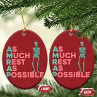 Workout Skeleton Christmas Ornament As Much Rest As Possible AMRAP Lazy Skeleton Funny Gym Quotes - Wonder Print Shop