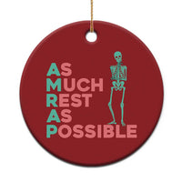 Workout Skeleton Christmas Ornament As Much Rest As Possible AMRAP Lazy Skeleton Funny Gym Quotes - Wonder Print Shop