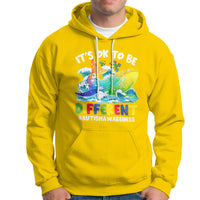Autism Awareness Hoodie Autism Whale It's Ok To Be Different Support Squad Raise Awareness Mental Health - Wonder Print Shop
