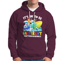Autism Awareness Hoodie Autism Whale It's Ok To Be Different Support Squad Raise Awareness Mental Health - Wonder Print Shop