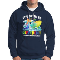 Autism Awareness Hoodie Autism Whale It's Ok To Be Different Support Squad Raise Awareness Mental Health - Wonder Print Shop
