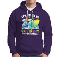 Autism Awareness Hoodie Autism Whale It's Ok To Be Different Support Squad Raise Awareness Mental Health - Wonder Print Shop