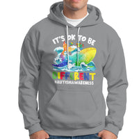 Autism Awareness Hoodie Autism Whale It's Ok To Be Different Support Squad Raise Awareness Mental Health - Wonder Print Shop