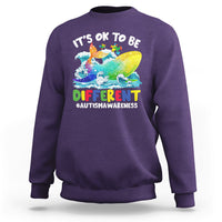 Autism Awareness Sweatshirt Autism Whale It's Ok To Be Different Support Squad Raise Awareness Mental Health - Wonder Print Shop