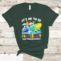 Autism Awareness T Shirt Autism Whale It's Ok To Be Different Support Squad Raise Awareness Mental Health - Wonder Print Shop