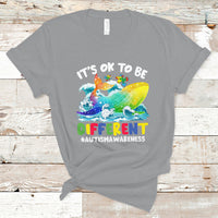 Autism Awareness T Shirt Autism Whale It's Ok To Be Different Support Squad Raise Awareness Mental Health - Wonder Print Shop