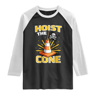 Hoist The Cone Jolly Roger Victory Raglan Shirt Pirate Skull Baseball Sports Fan IYKYK Meme