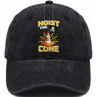 Hoist The Cone Jolly Roger Victory Washed Cotton Baseball Cap Pirate Skull Baseball Sports Fan IYKYK Meme