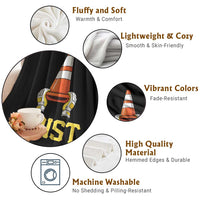 Funny Hoist The Cone Trophy Throw Blanket IYKYK Meme Sports Fan Victory Celebration