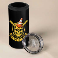 Funny Hoist The Cone Skull 4 in 1 Can Cooler Tumbler IYKYK Meme Gritty Victory Celebration Sports Fan