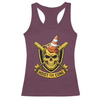 Funny Hoist The Cone Skull Racerback Tank Top IYKYK Meme Gritty Victory Celebration Sports Fan