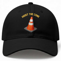 Vintage Hoist The Cone Victory Graphic Baseball Cap Funny Baseball Fan Pride Celebration IYKYK Meme