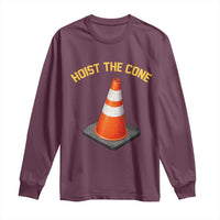 Vintage Hoist The Cone Victory Graphic Long Sleeve Shirt Funny Baseball Fan Pride Celebration IYKYK Meme