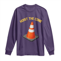 Vintage Hoist The Cone Victory Graphic Long Sleeve Shirt Funny Baseball Fan Pride Celebration IYKYK Meme