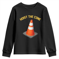 Vintage Hoist The Cone Victory Graphic Youth Sweatshirt Funny Baseball Fan Pride Celebration IYKYK Meme