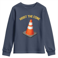 Vintage Hoist The Cone Victory Graphic Youth Sweatshirt Funny Baseball Fan Pride Celebration IYKYK Meme