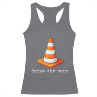 Minimalist Hoist The Cone Typography Racerback Tank Top Funny Baseball Fan Pride Celebration IYKYK Meme