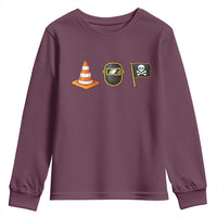 Pittsburgh Victory Icons Rebus Graphic IYKYK Meme Youth Sweatshirt Hoist The Cone Welding Mask Jolly Roger Flag