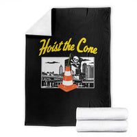 Pittsburgh Skyline Victory Hoist The Cone Meme Throw Blanket Funny Sports Fan Celebration