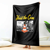 Pittsburgh Skyline Victory Hoist The Cone Meme Throw Blanket Funny Sports Fan Celebration